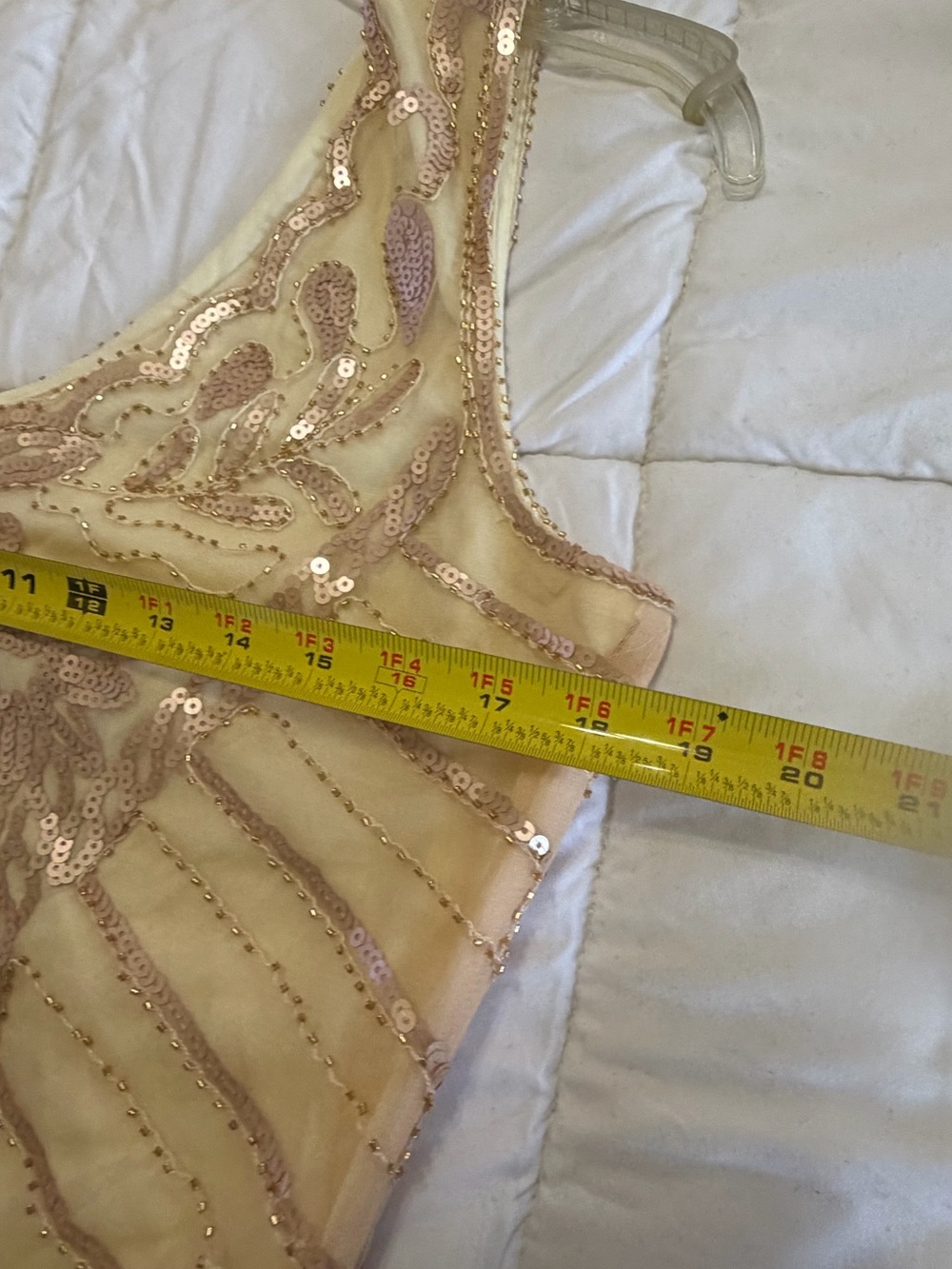 Beaded Fringe flapper Cocktail Dress - Champagne - Picture 4 of 5